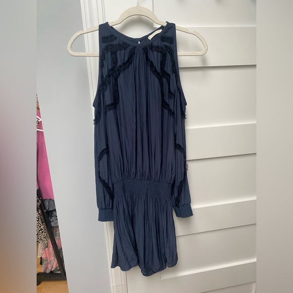 Ramy Brook Taima Cold-Shoulder Blouson Dress w/ Ruffled Trim - Picture 3 of 9